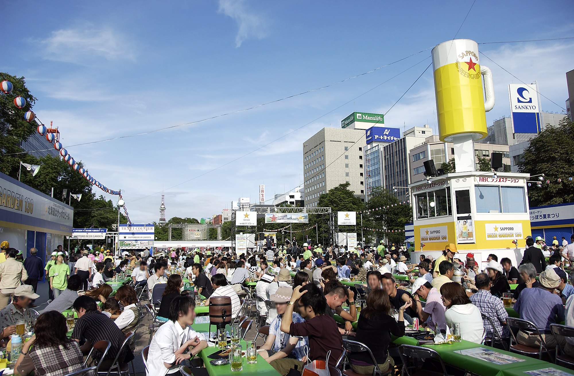 Stretching out for several streets, this is possibly the largest beer garden in Japan. 