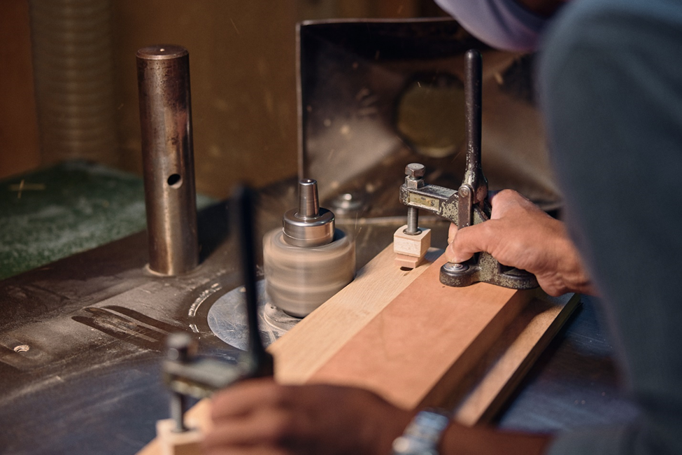 The meticulous building process is carried out by local furniture makers. 